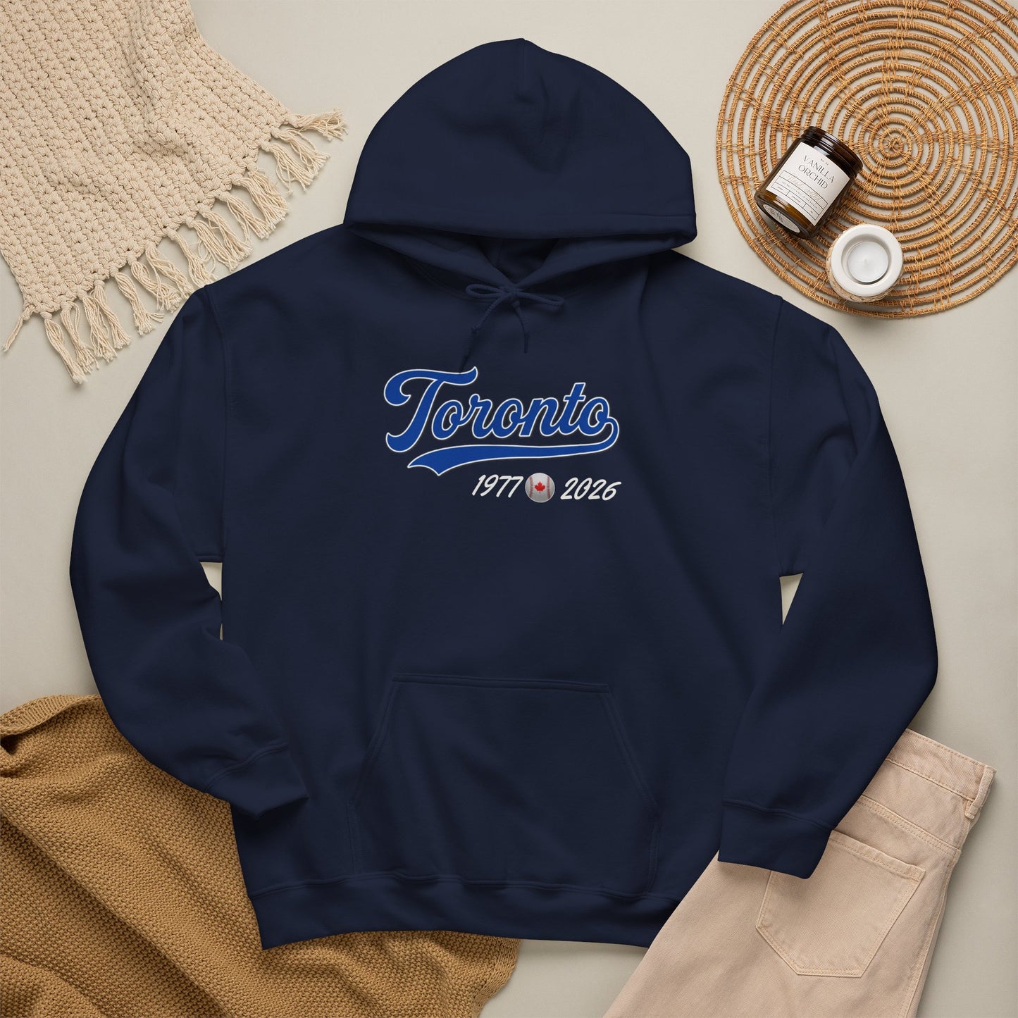 "Classic Toronto Baseball" Navy Blue Hoodie