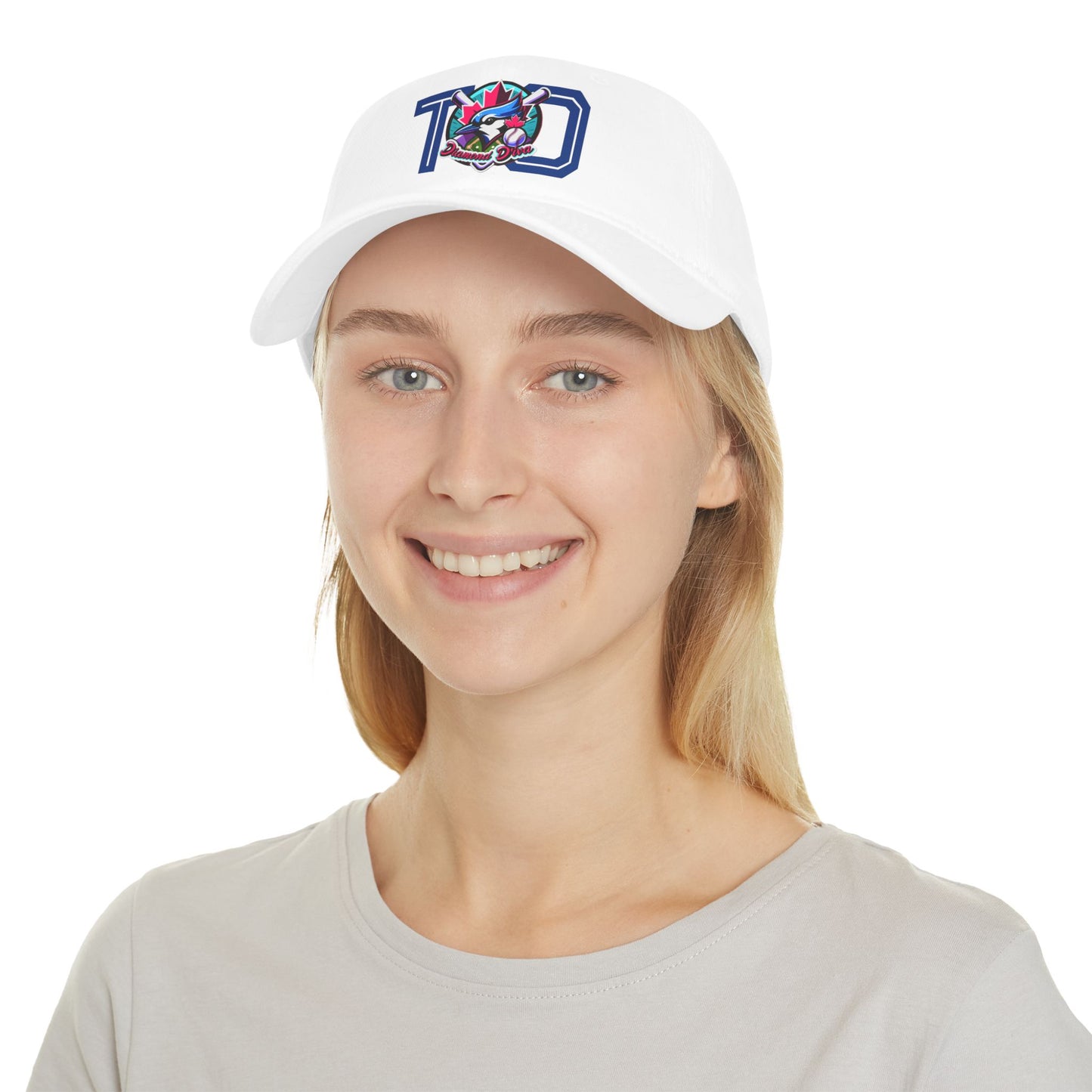 "Diamond Diva" White Baseball Cap