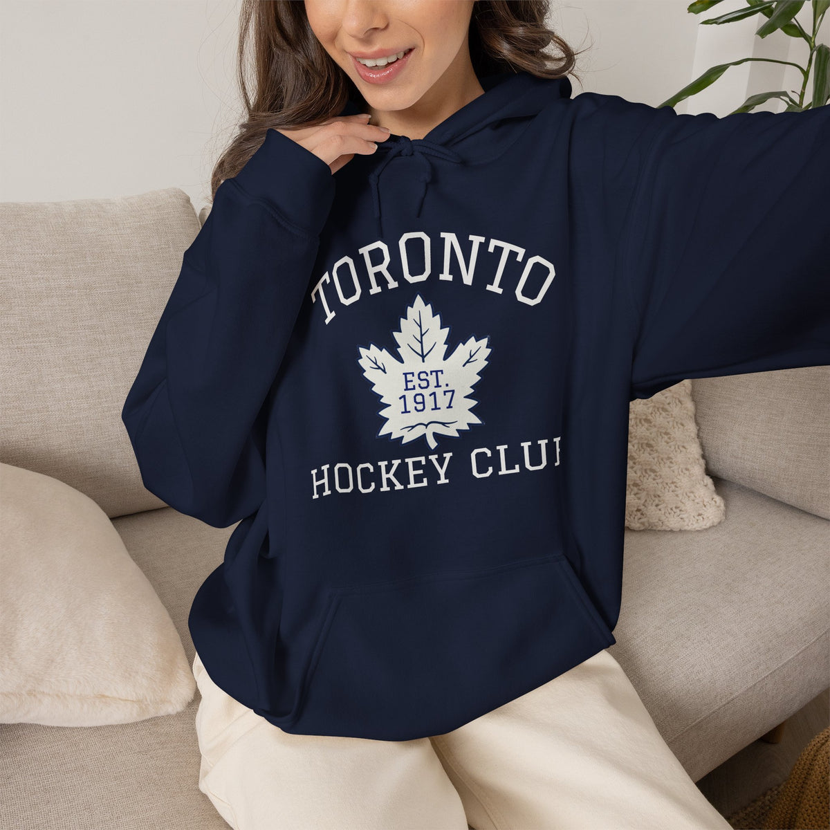 "Toronto EST 1917" Navy Blue Hockey Hoodie