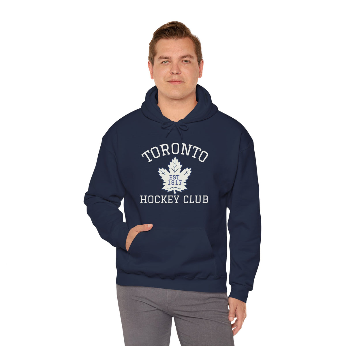 "Toronto EST 1917" Navy Blue Hockey Hoodie