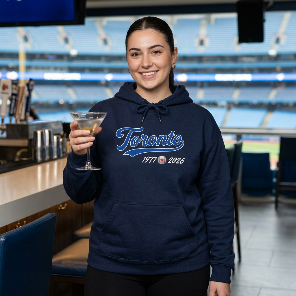 "Classic Toronto Baseball"  Navy Blue Hoodie