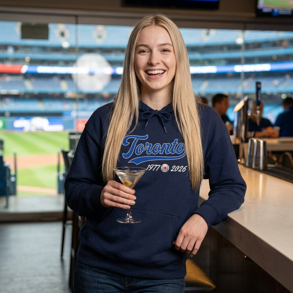 "Classic Toronto Baseball"  Navy Blue Hoodie