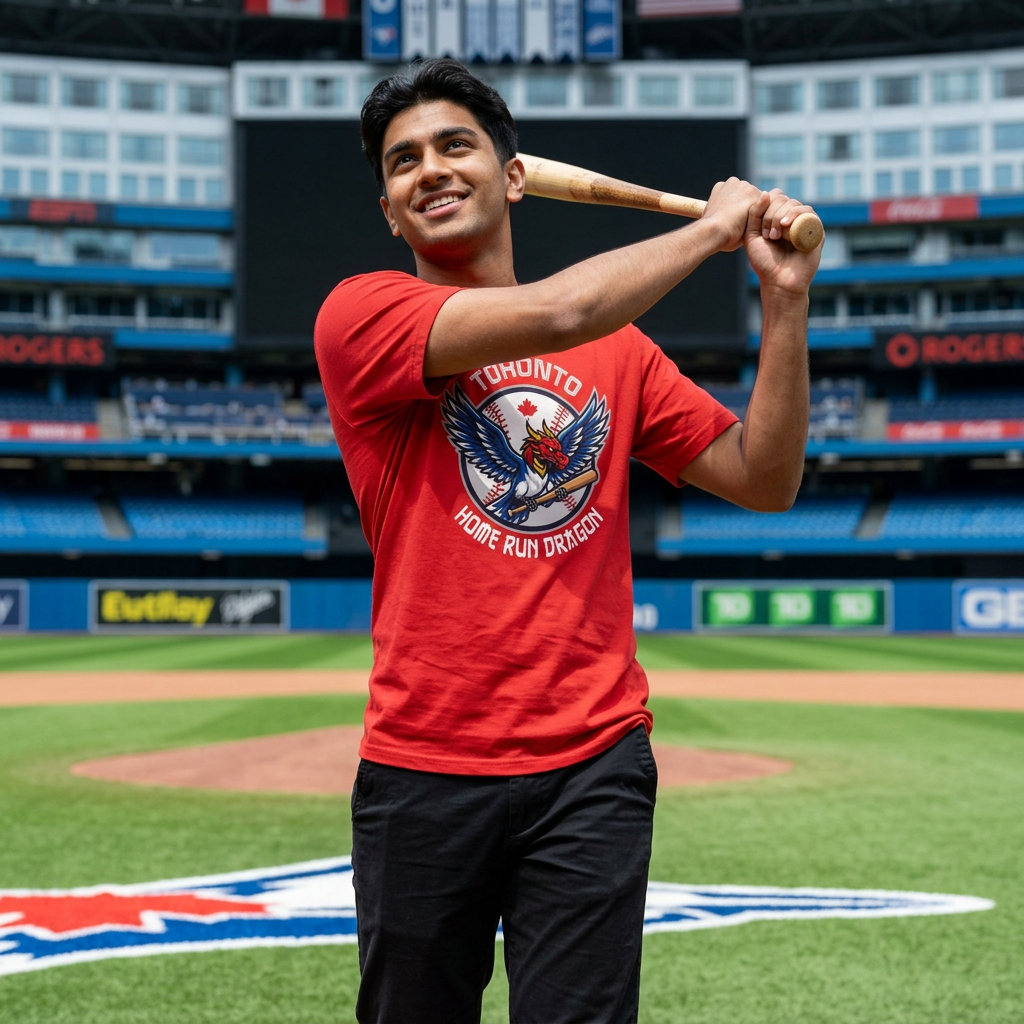 "Home Run Dragon" Red T Shirt