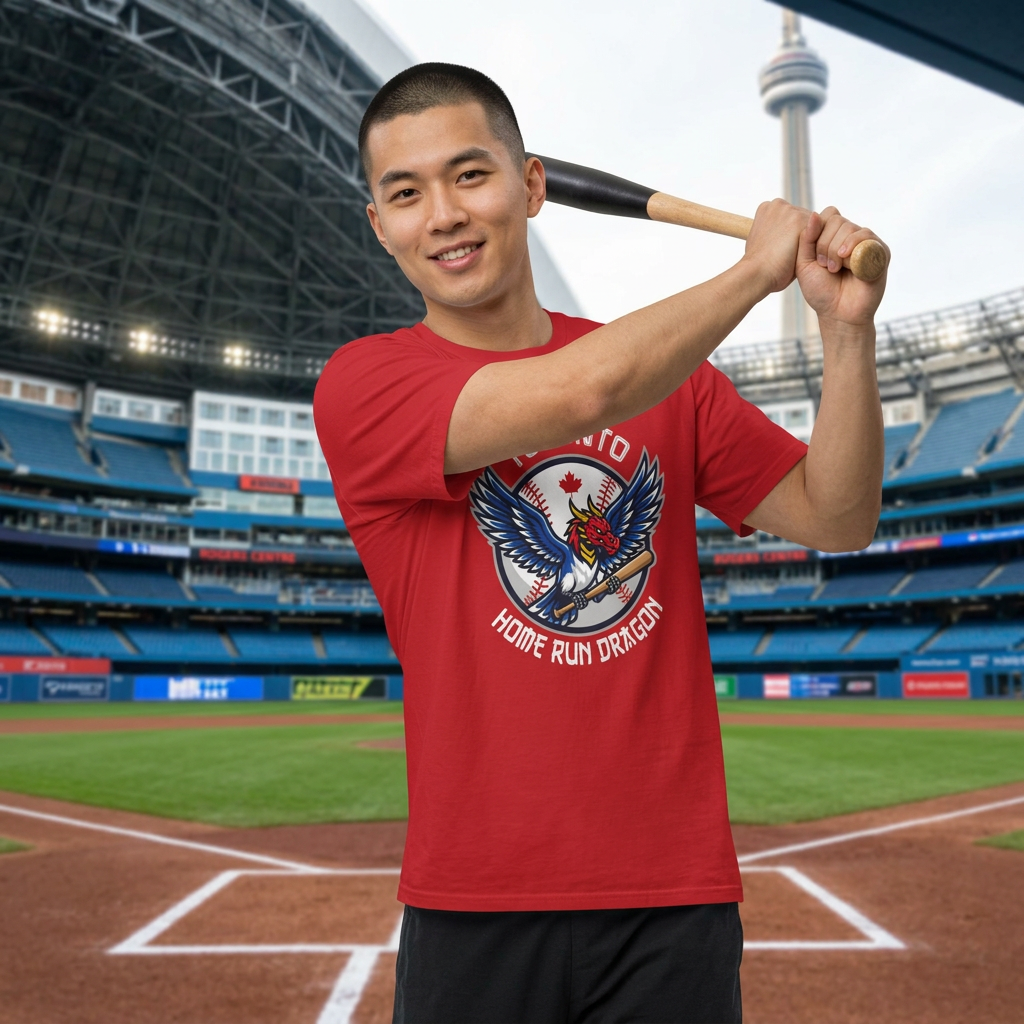 "Home Run Dragon" Red T Shirt