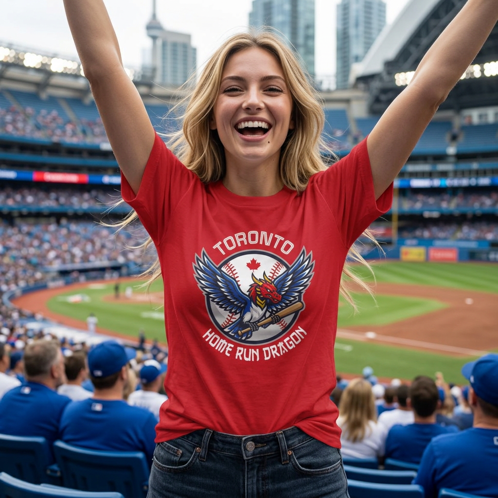 "Home Run Dragon" Red T Shirt