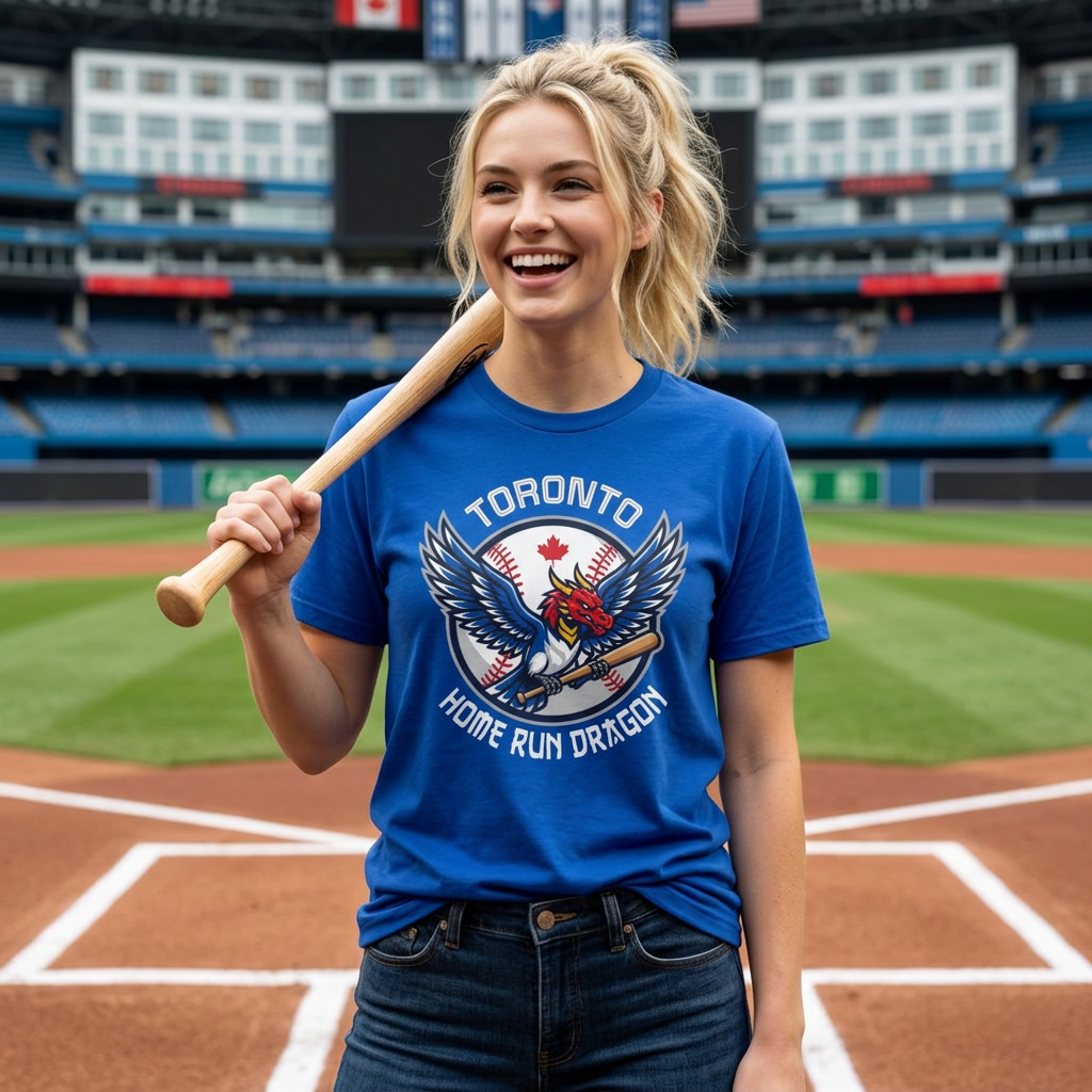 "Home Run Dragon" Royal Blue T Shirt