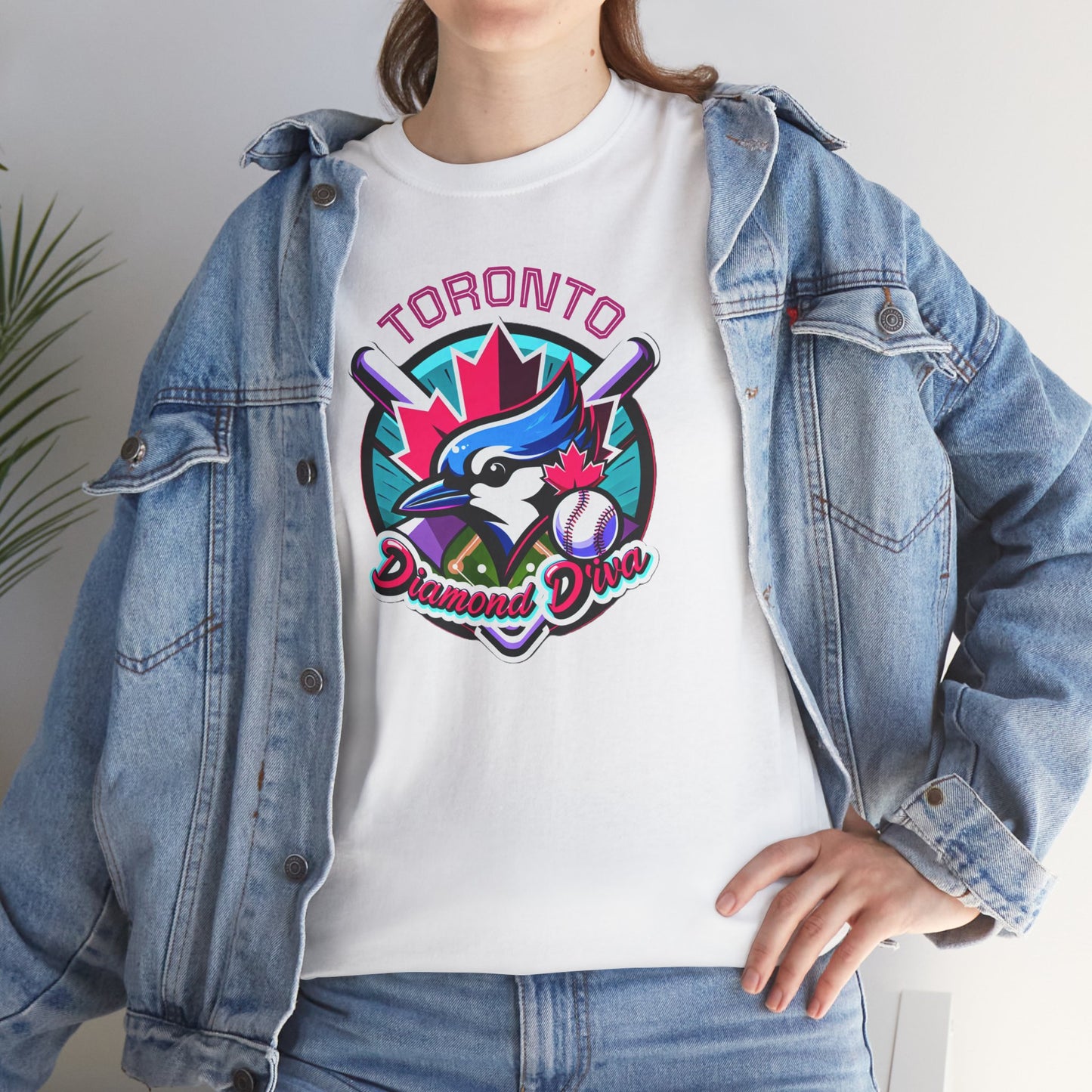"Diamond Diva" White Baseball T Shirt