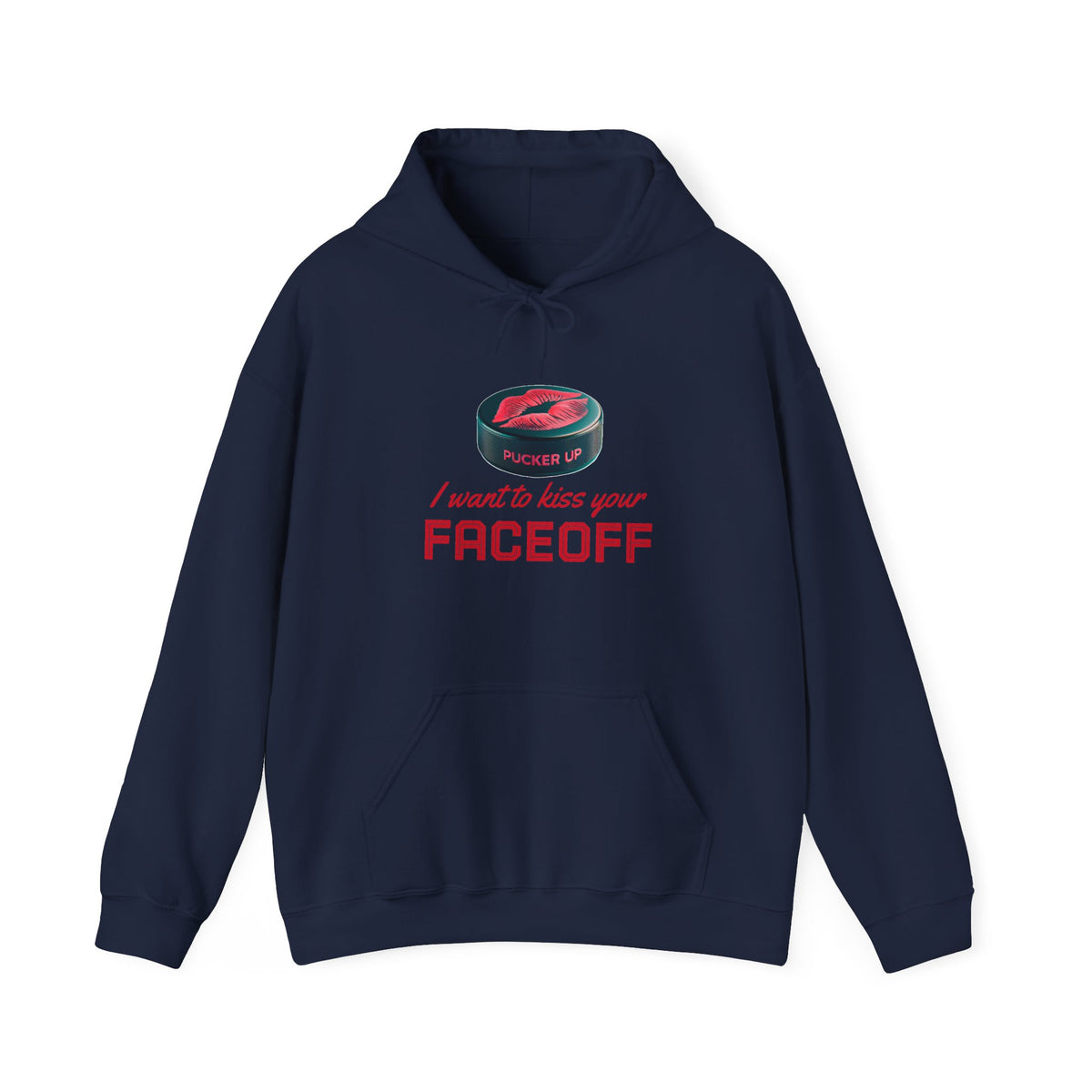 "Pucker Up" Navy Blue Hockey Hoodie