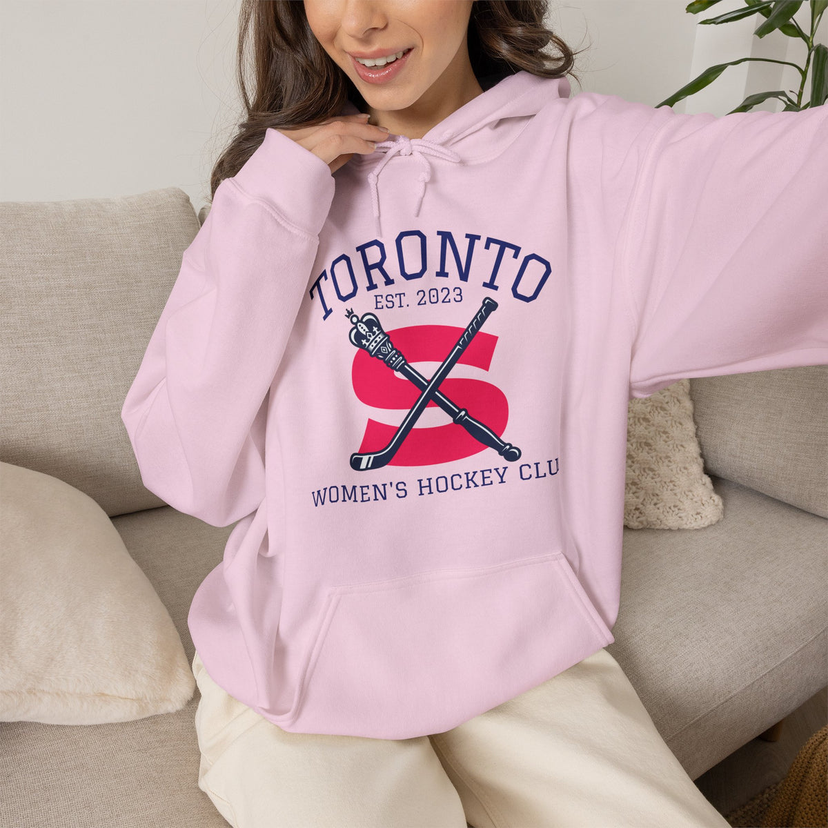 "Toronto Women's Hockey Club" Pink Hoodie