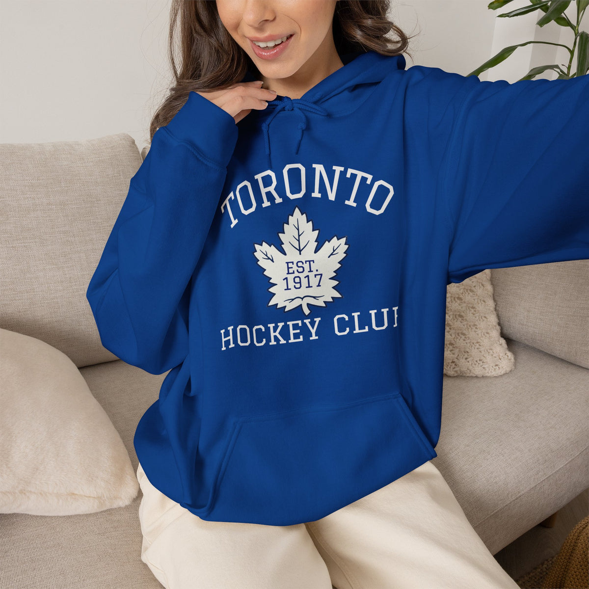 "Toronto EST 1917" Royal Blue Hockey Hoodie