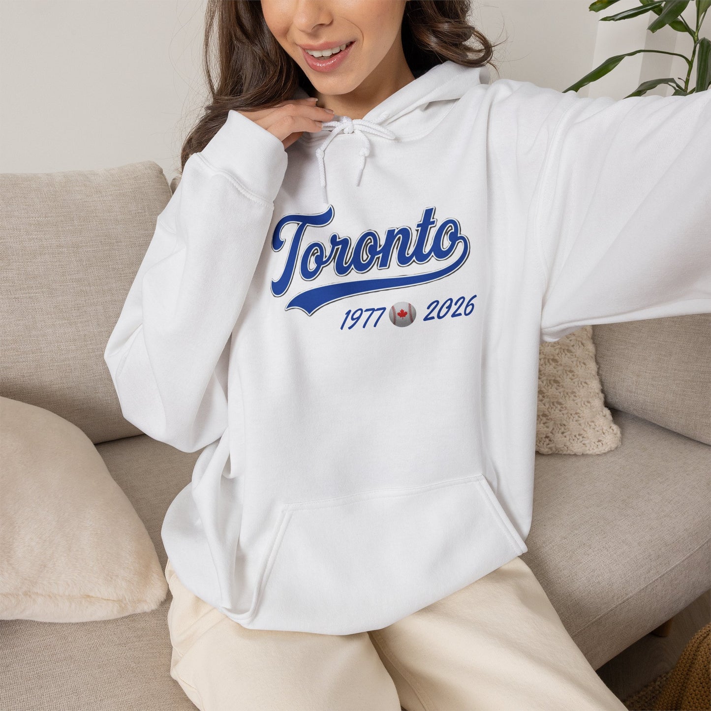 "Classic Toronto Baseball"  White Hoodie