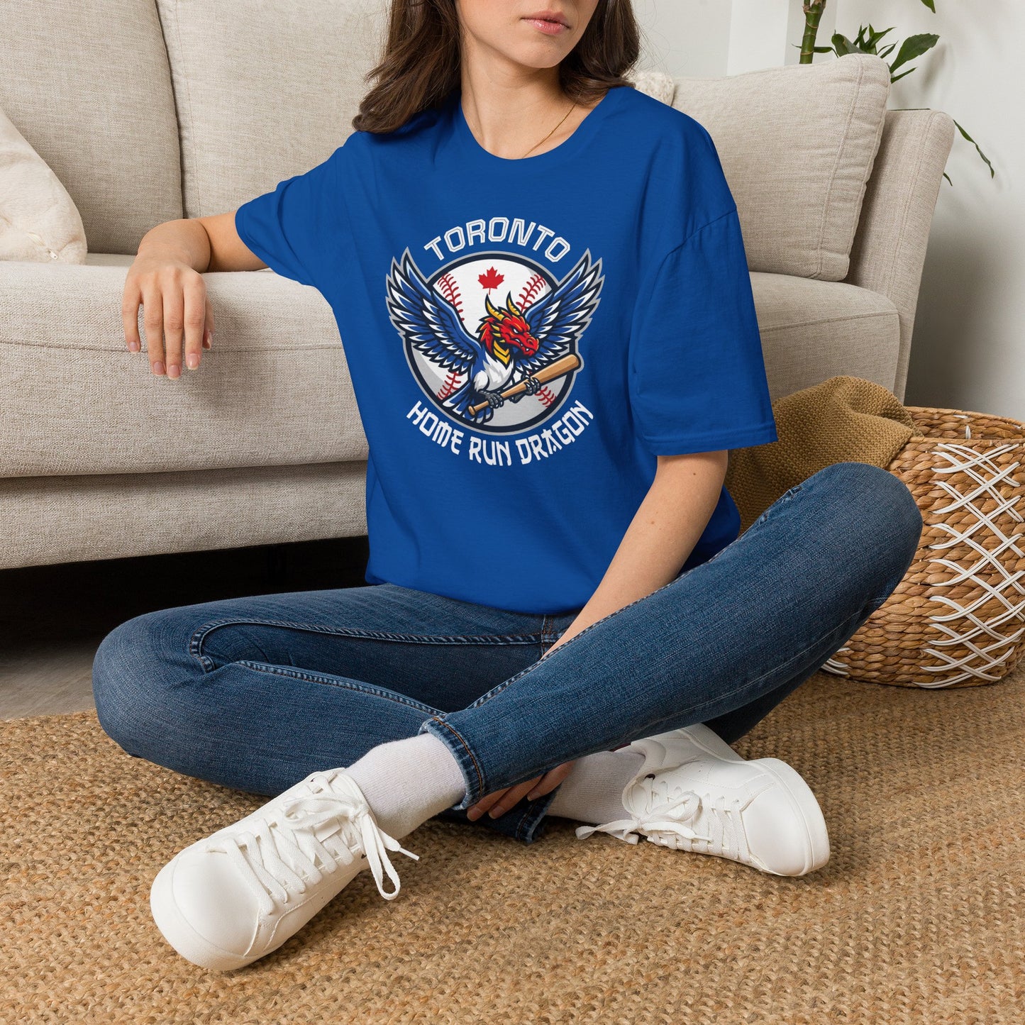 "Home Run Dragon" Royal Blue T Shirt
