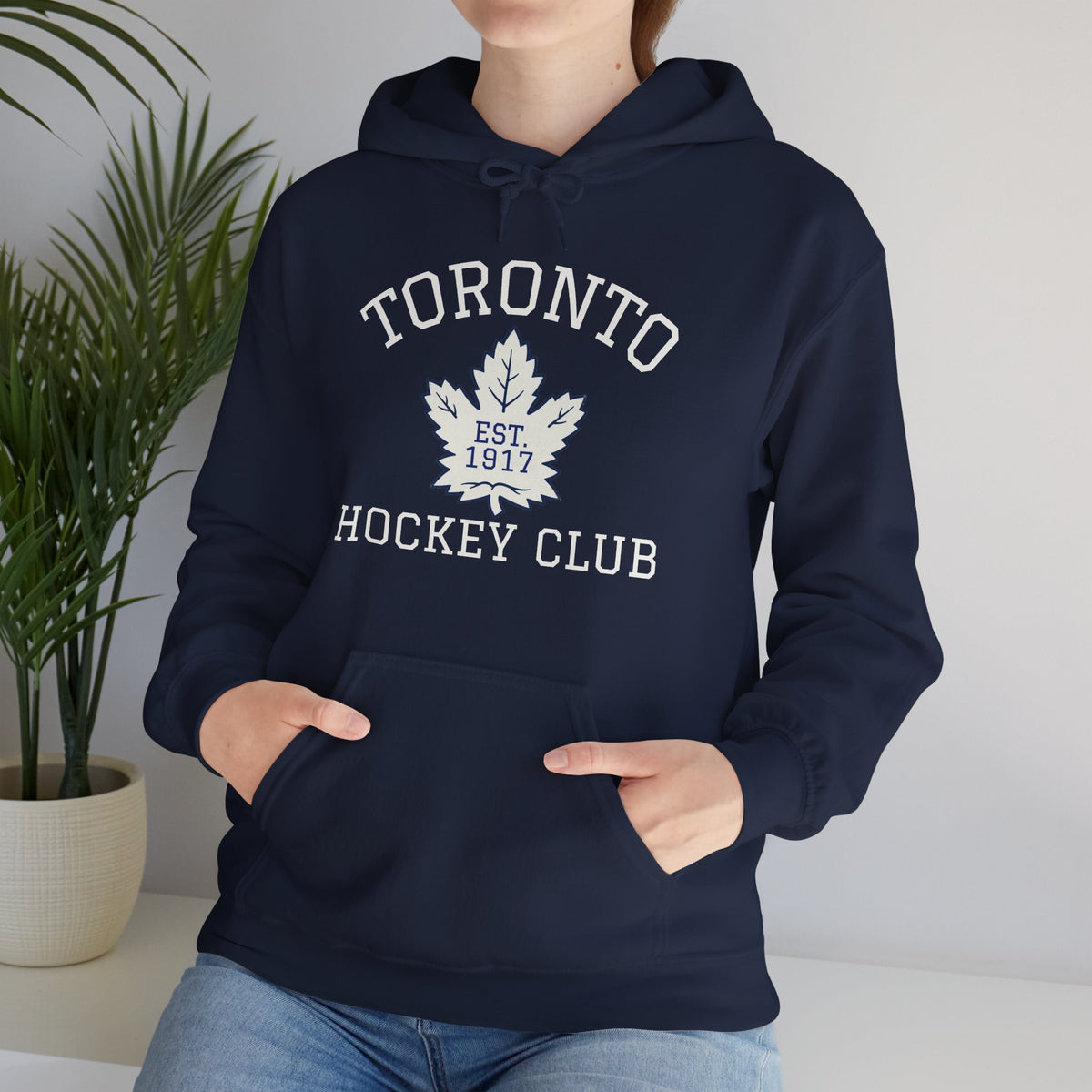 "Toronto EST 1917" Navy Blue Hockey Hoodie